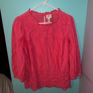 #22.  St. John’s Bay Pink Blouse Size Small